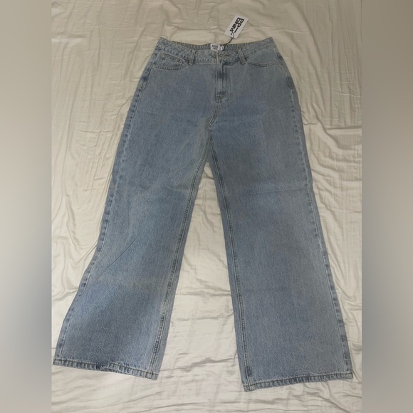 NWT Princess Polly Denver Straight Leg Jeans Womens Size 10 Wide New Blue Denim - Picture 13 of 14
